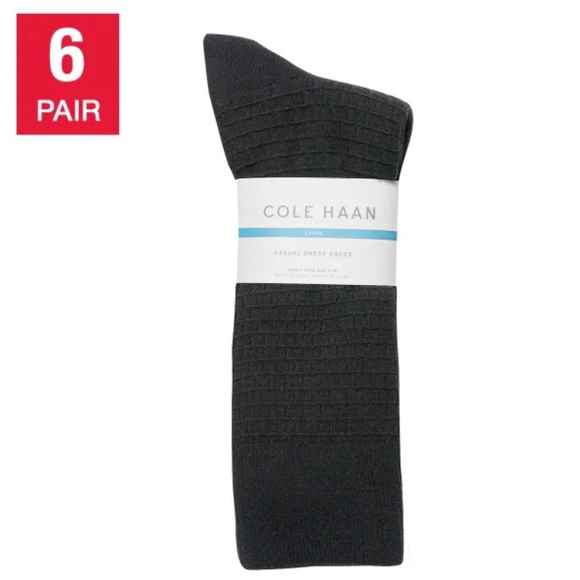 Cole Haan Men's Dress Socks, 6 pairs of black socks - Picture 1 of 3